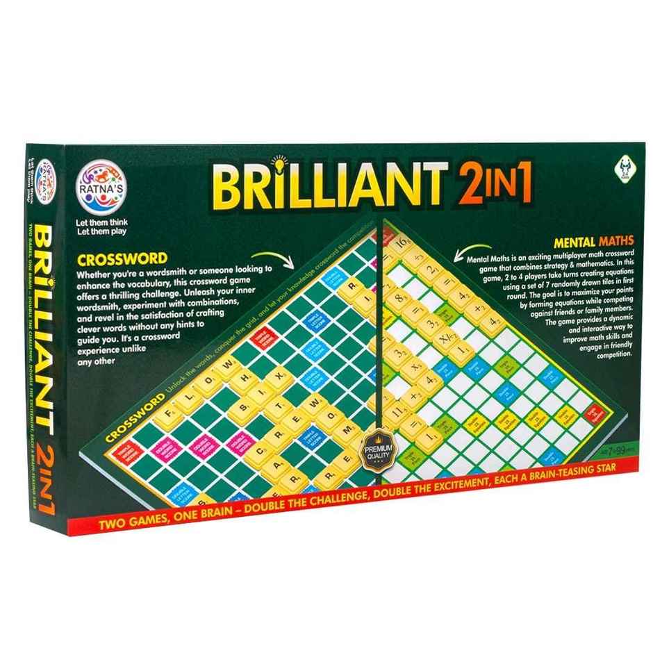 Ratna's Brilliant 2 in 1 Board Game | Crossword, Mental Math & More | 7+ years