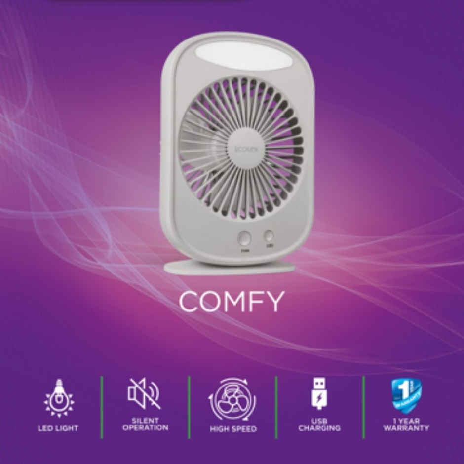 EcoLink Comfy Rechargeable Fan | Grey