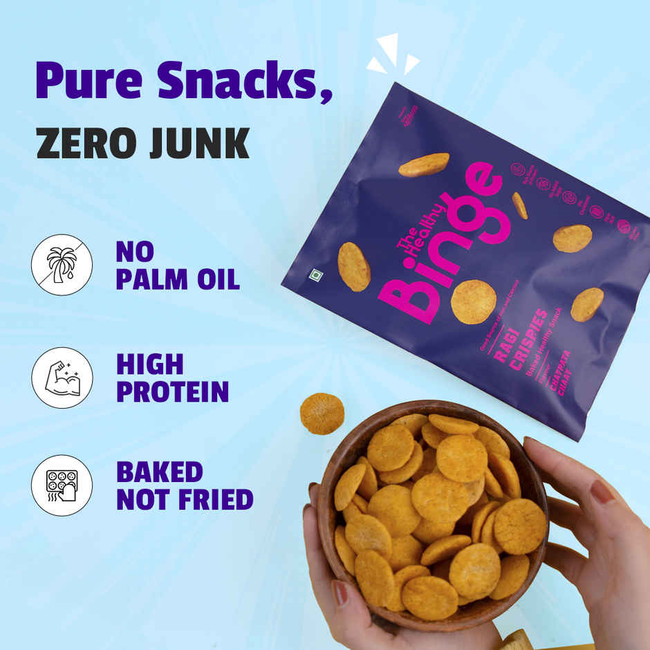 The Healthy Binge Ragi Baked Chips Chatpata Chaat- High Protein & Fibre