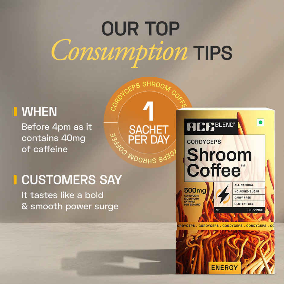 Ace Blend Cordyceps Mushroom Medium Roast Organic Coffee Premix