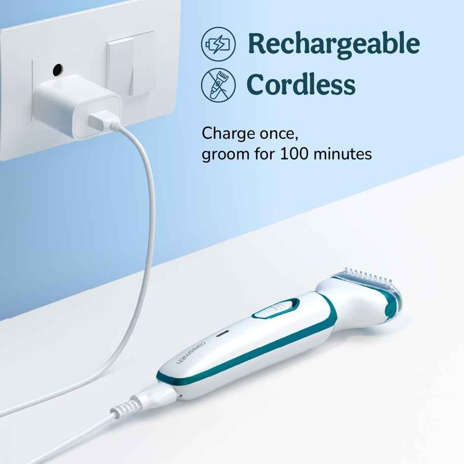 Caresmith Bloom 4 In 1 Face & Body Hair Trimmer For Women | Hair Removal Machine | Glossy White