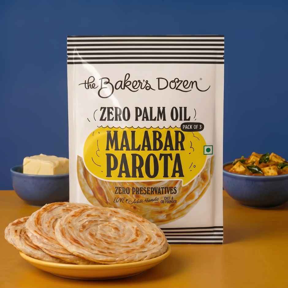 The Baker's Dozen Malabar Parota Zero Palm Oil | Ready To Eat | Ready To Cook | Wheat Paratha | Combo