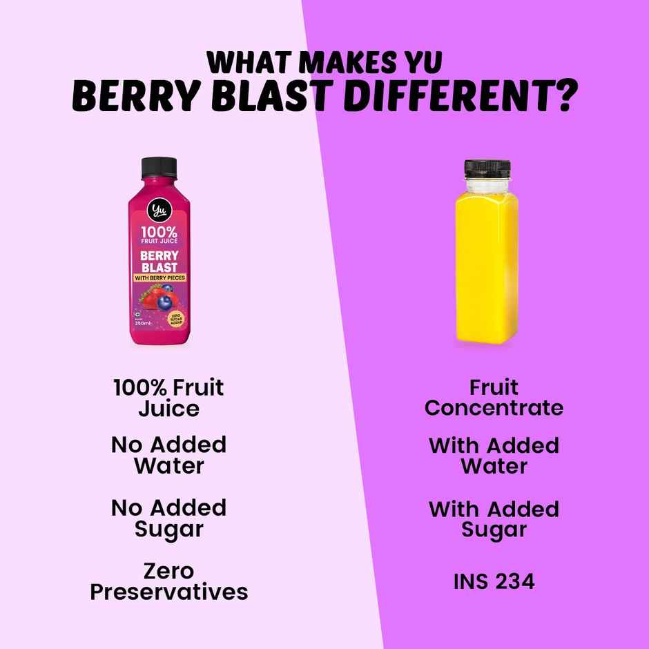 Yu Berry Blast 100% Fruit Juice With Berry Pieces
