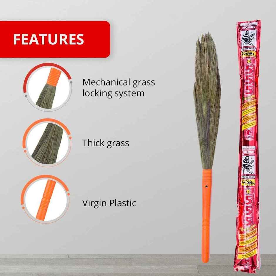 Monkey 555 Premium Plastic Natural Grass Broom