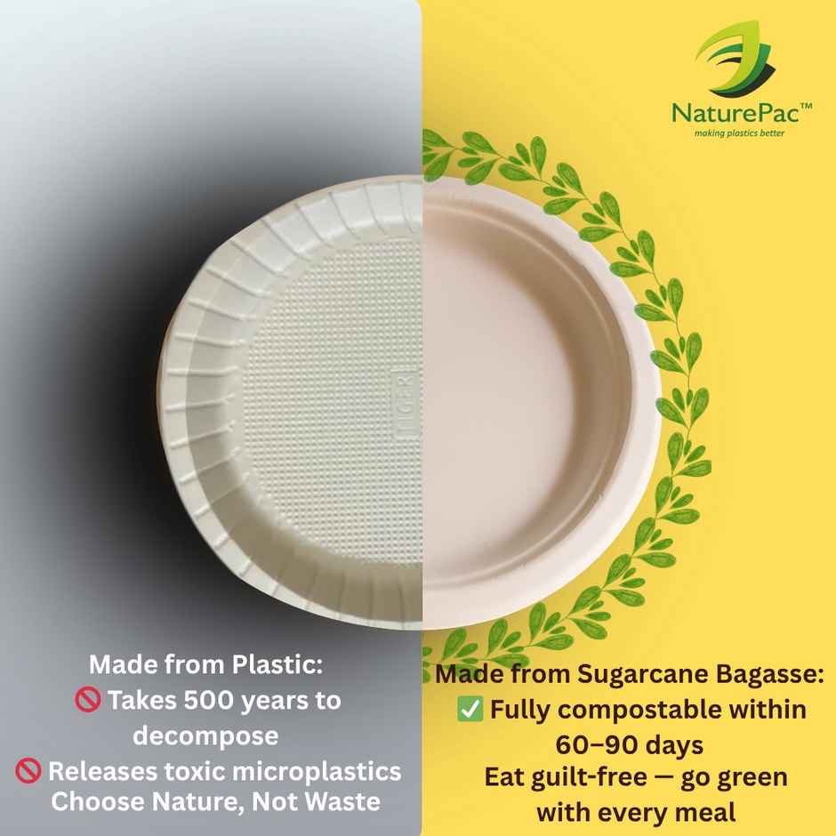 Bagasse Plate | Round | 7 inch | 25 pcs | Naturepac