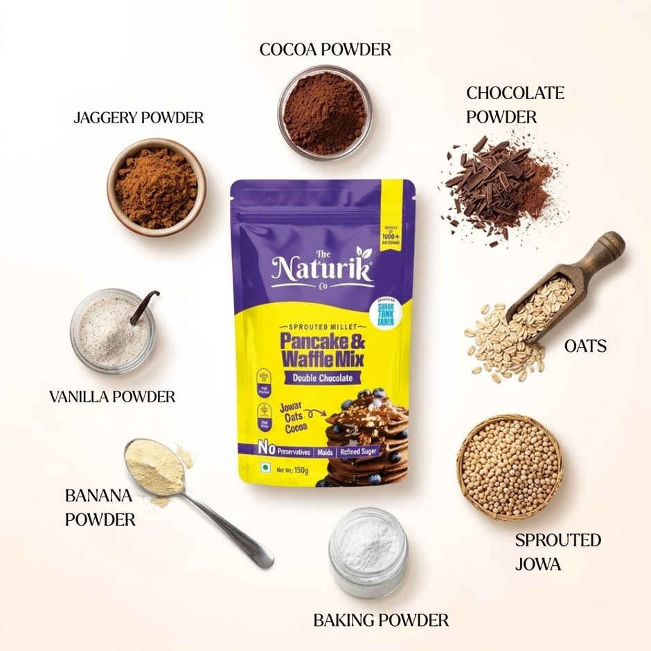 The Naturik Co High Protein Millet Pancake Double Chocolate