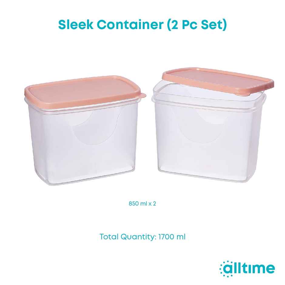 All Time Sleek Storage Container (850 ml X 2) (2 Pc Set) (Colour May ...
