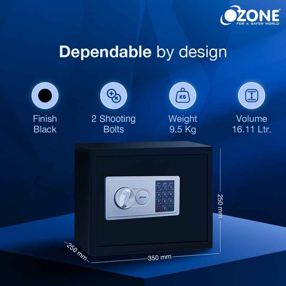 Ozone Oes Bas Nxt | Digital Safe Locker for Home & Office | 16.11 Litres