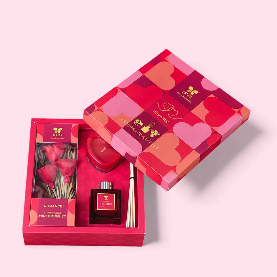 Candle, Roses & Reed Diffuser Gift Hamper | Elegant Fragrance Set | Iris