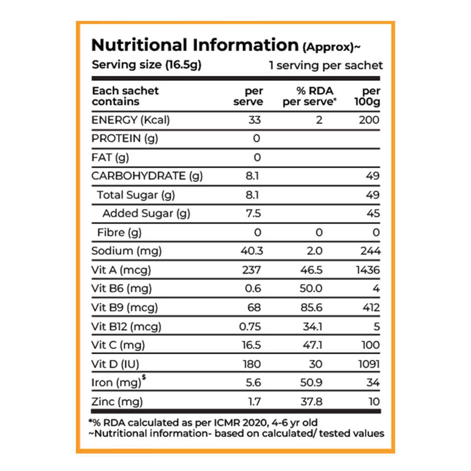 Good Monk Instant Fruit Drink Mix - Natural Orange Powder | 50% Less Sugar | With 8 Vitamins