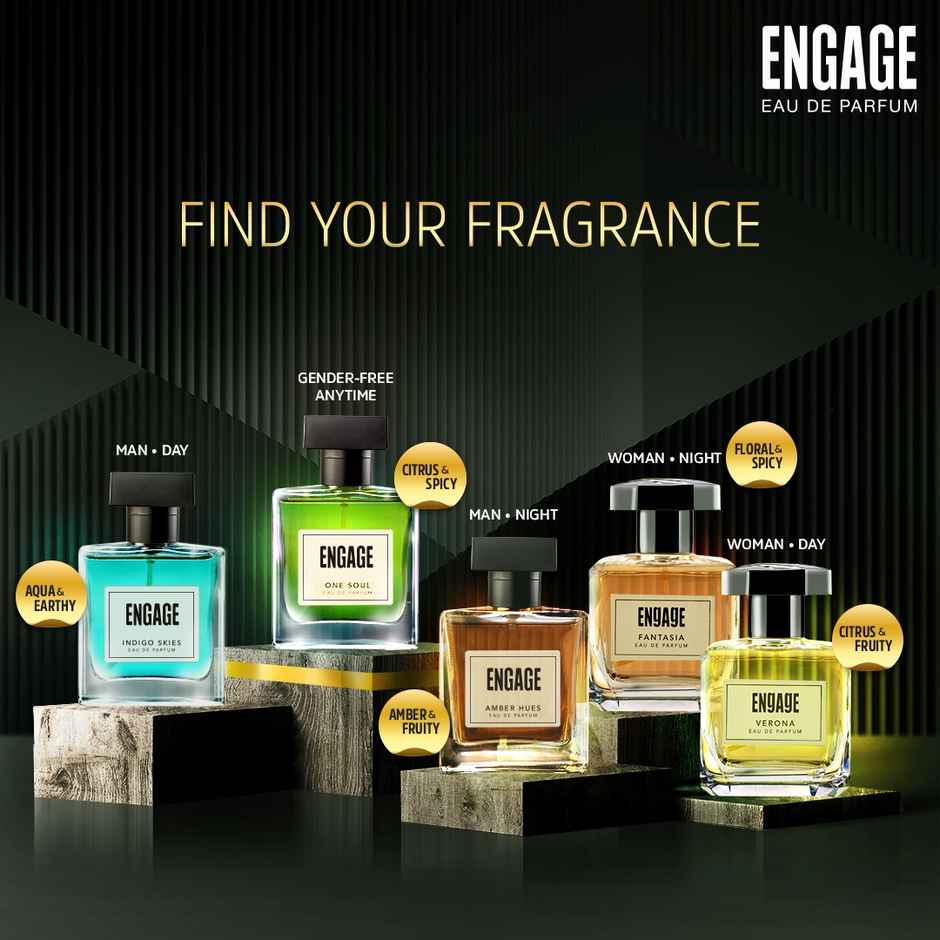 Engage One Soul Gender-free Perfume, Citrus & Spicy, Free Tester with pack