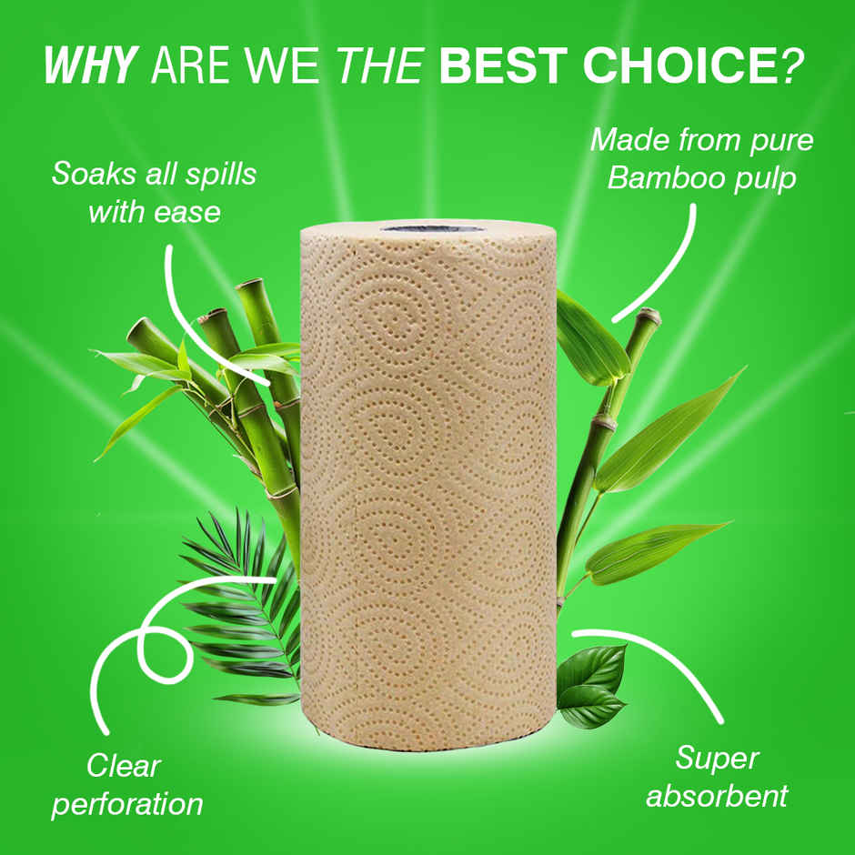 BECO 2 Ply Bamboo Kitchen Towel | 60 Pulls | Pack of 2 Combo