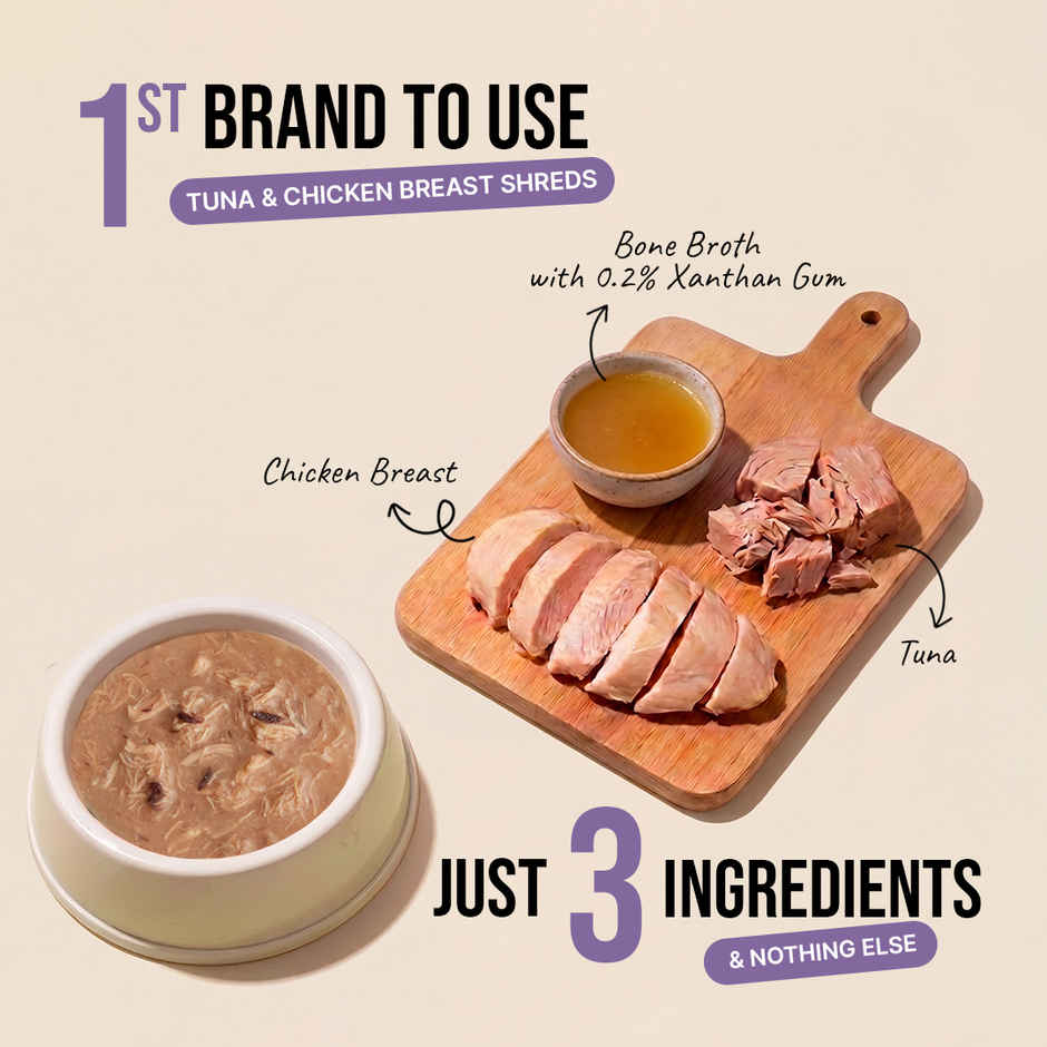 Zoomies Wet Stuff Lite Tuna in Bone Broth Cat Wet Food