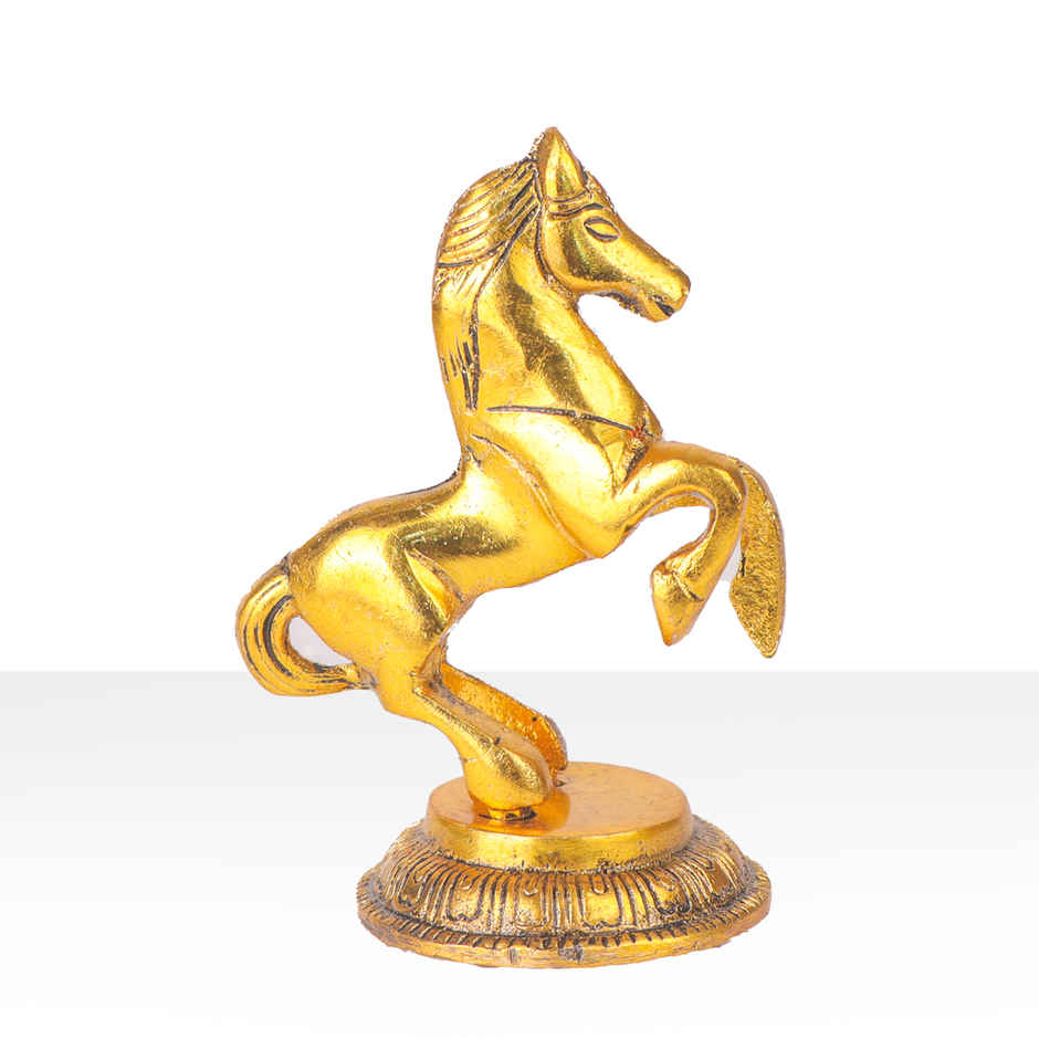 Devnidhii Jumping Horse Small in Gold Polish Vastu Feng Shui