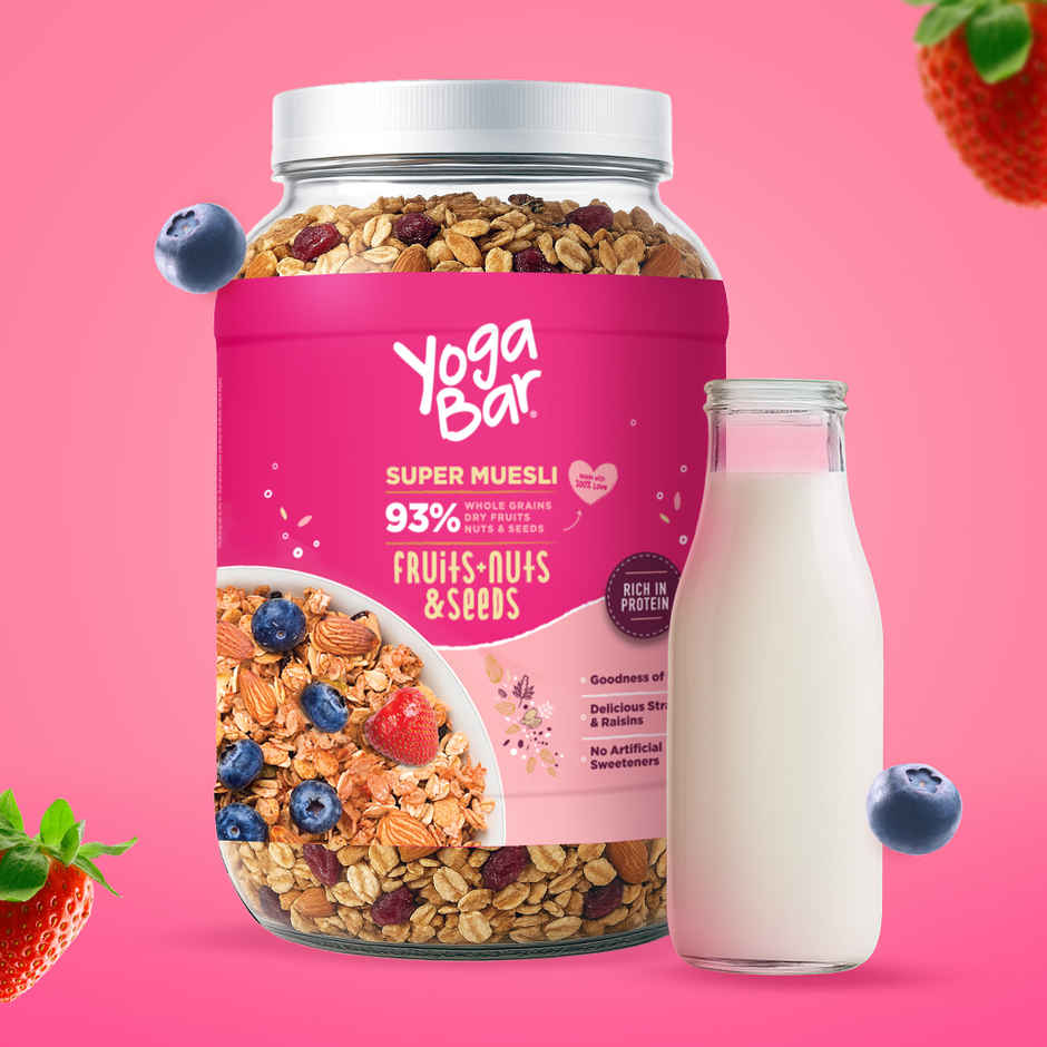 Yoga Bar Muesli Fruits, Nuts & Seeds, Protein Rich, Millets, Strawberry & Raisins