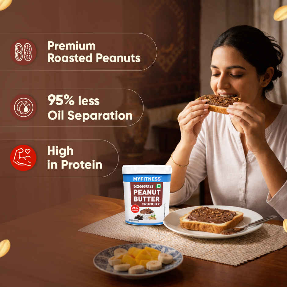 MyFitness Chocolate Peanut Butter Crunchy Spread | High Protein