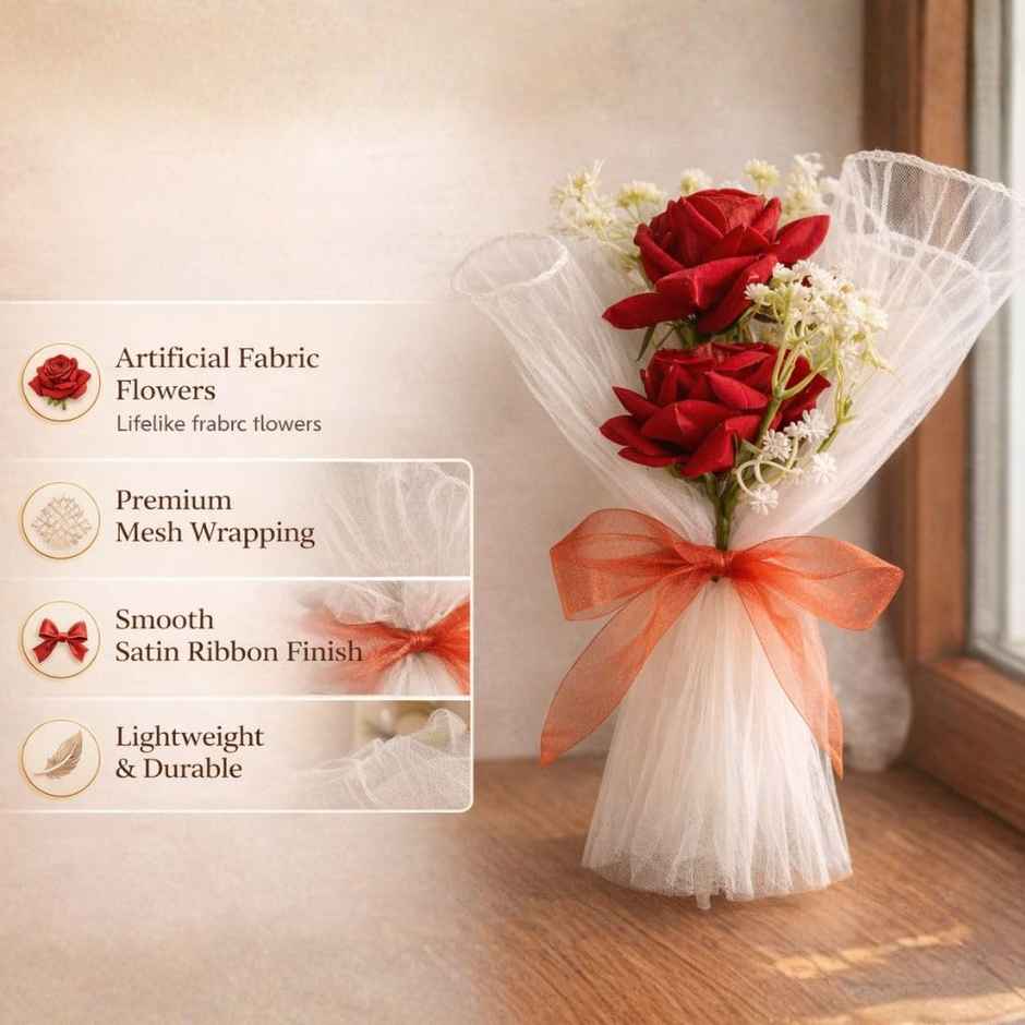 Rose Artificial Flower Bouquet | 27 cm | Satyam Kraft