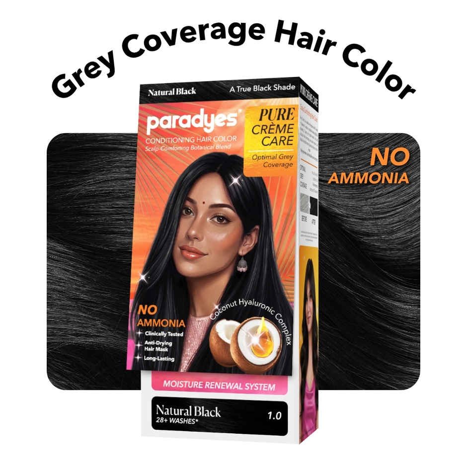 Paradyes Pure Creme Care No Ammonia Hair Color | Natural Black 1.0