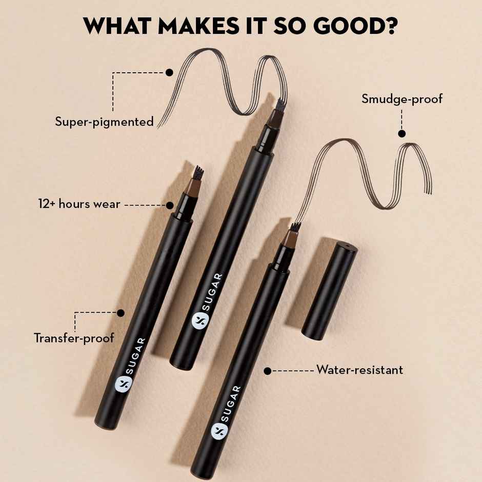 SUGAR Cosmetics Arch Arrival Brow Pen - 01 Jerry Brown
