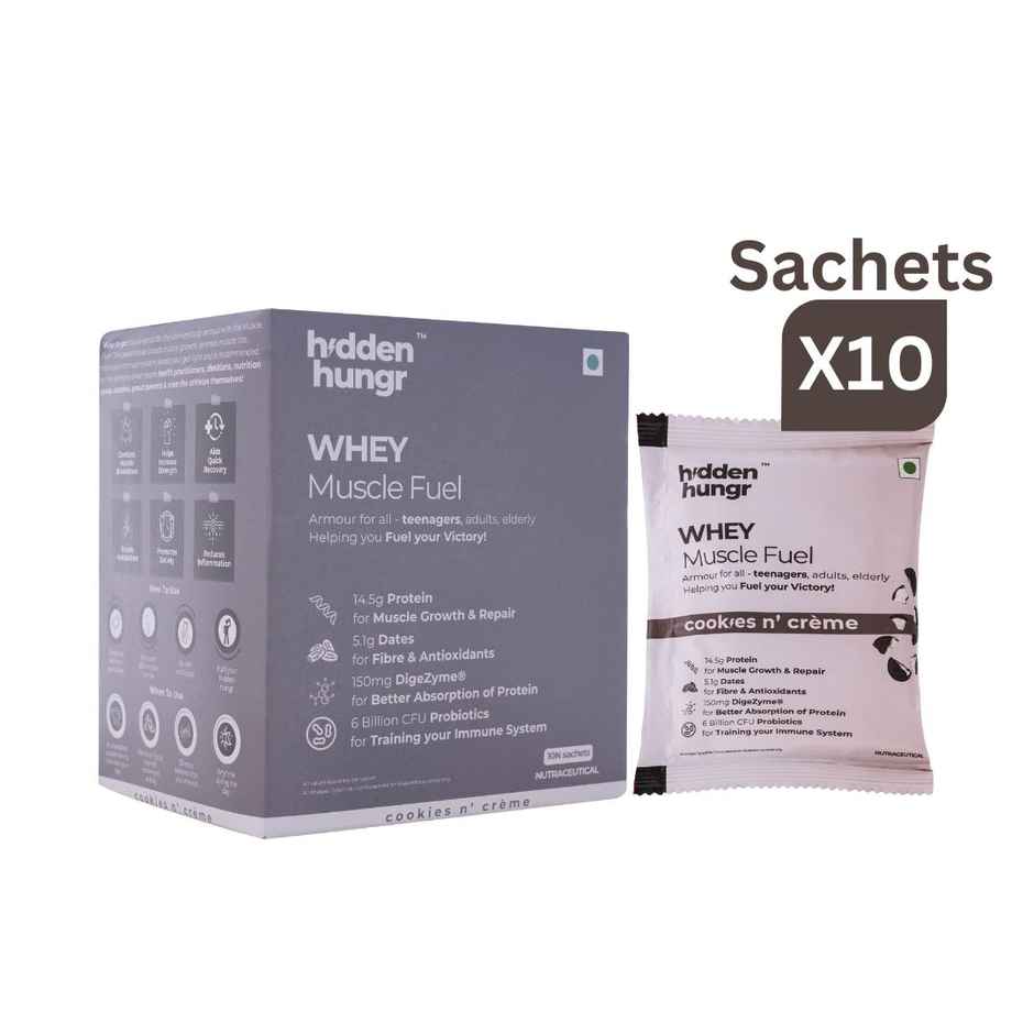 Whey Protein with Monk Fruit - Cookies n Creme (Pack of 10N Sachets)