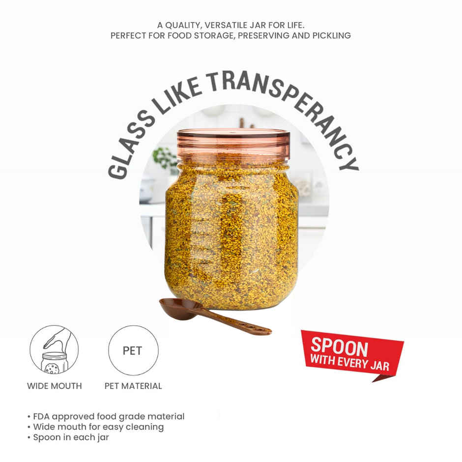 ReeQ Vintage Plastic Container Set | Transparent Storage Jars with Plastic Lids