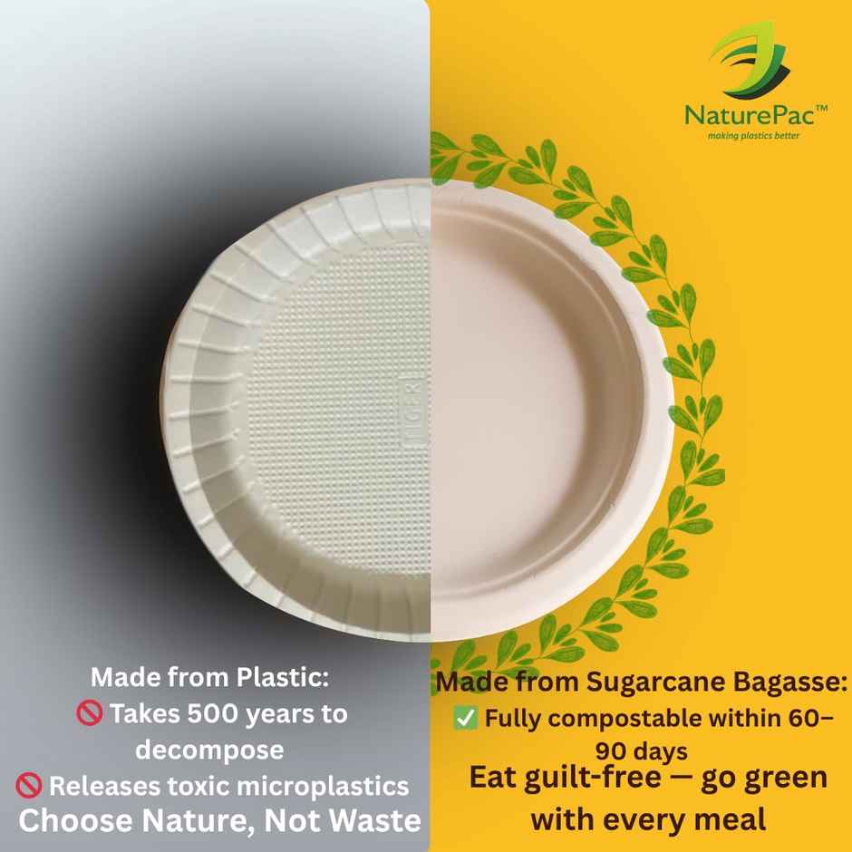 Round Disposable Deep Plate | 6 inch | Naturepac