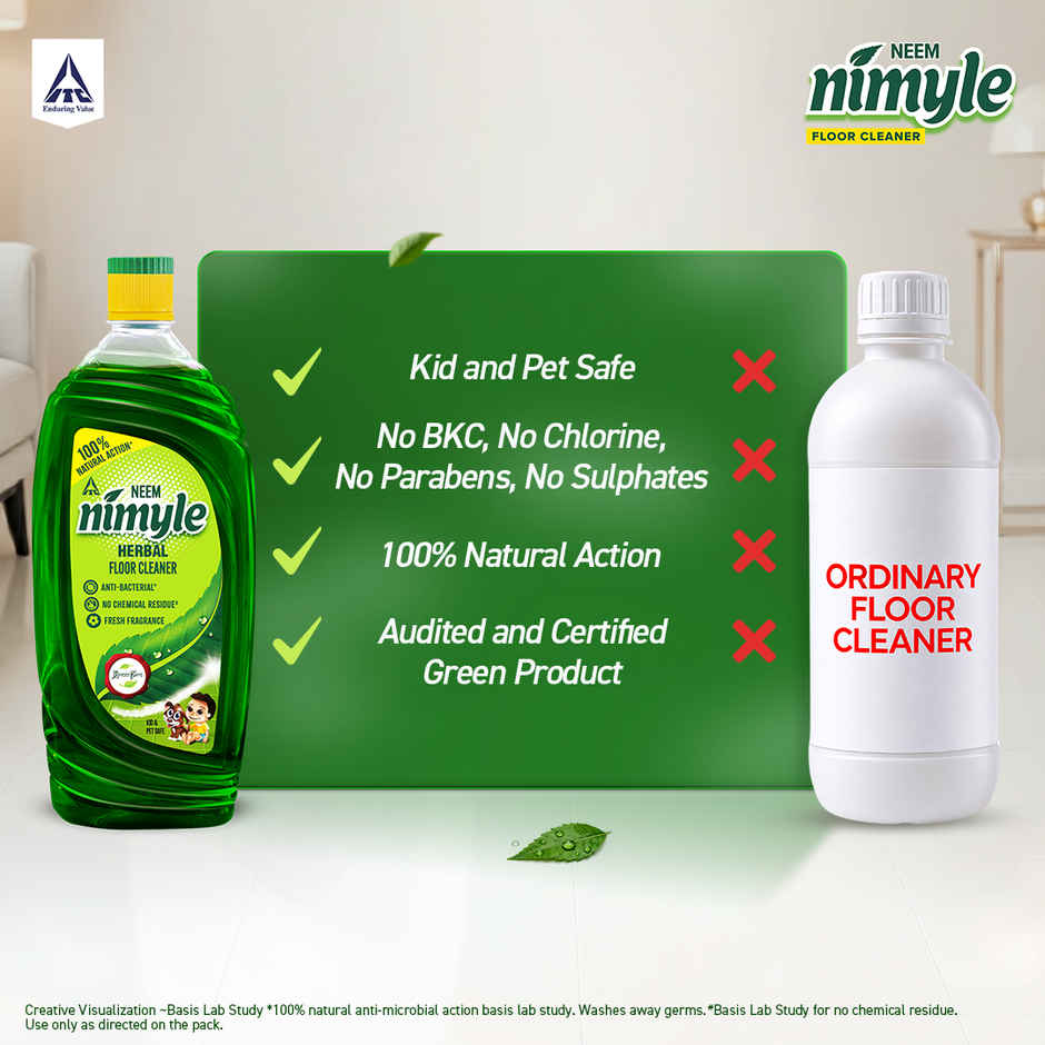 Nimyle Herbal Floor Cleaner | 99.9% Anti-Bacterial | Kid & Pet Safe