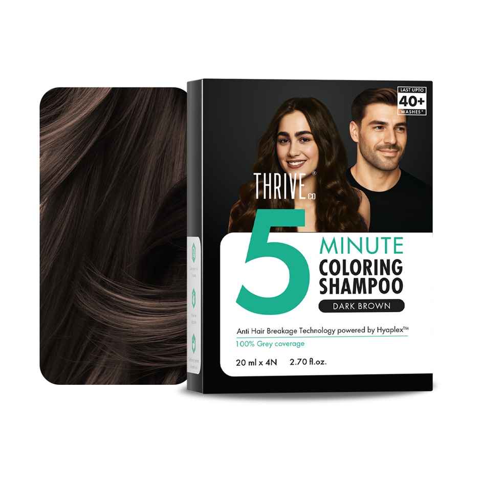 ThriveCo Coloring Shampoo With Hyaplex For Rich - Shiny Colored Hair | Ammonia-Free | Dark Brown