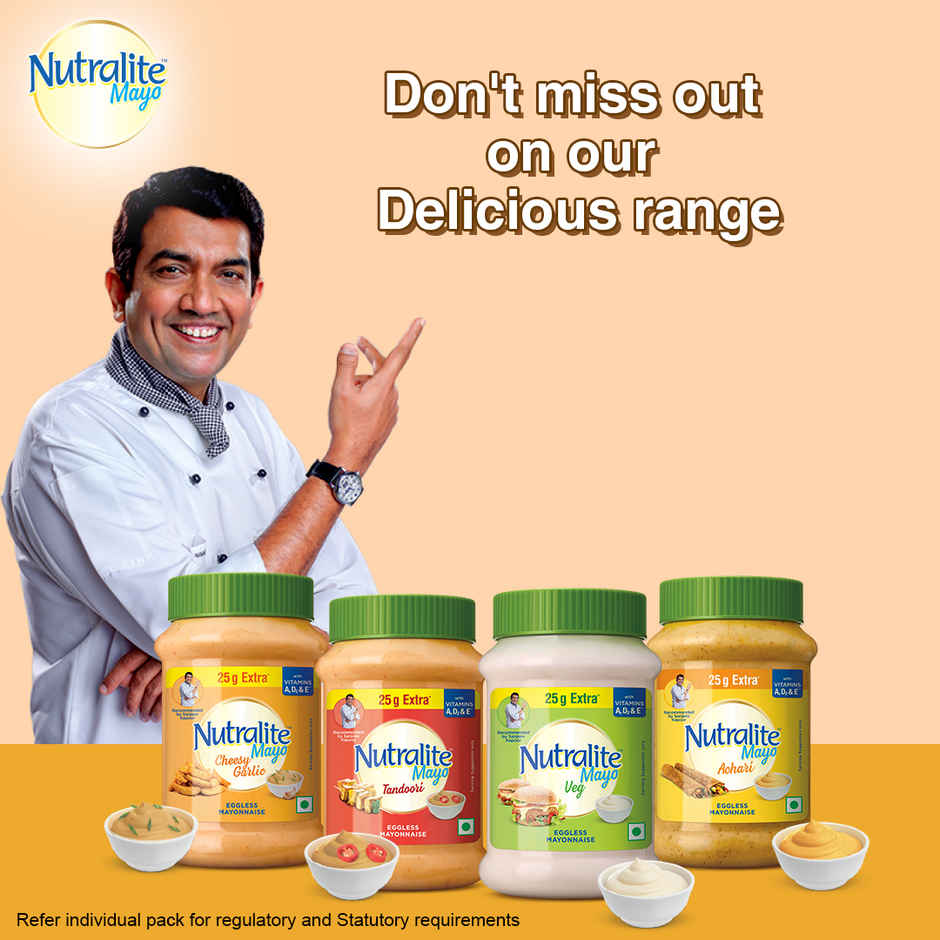 Nutralite Mayo Cheesy Garlic Eggless Mayonnaise (Extra 25g Free) - 275g Combo