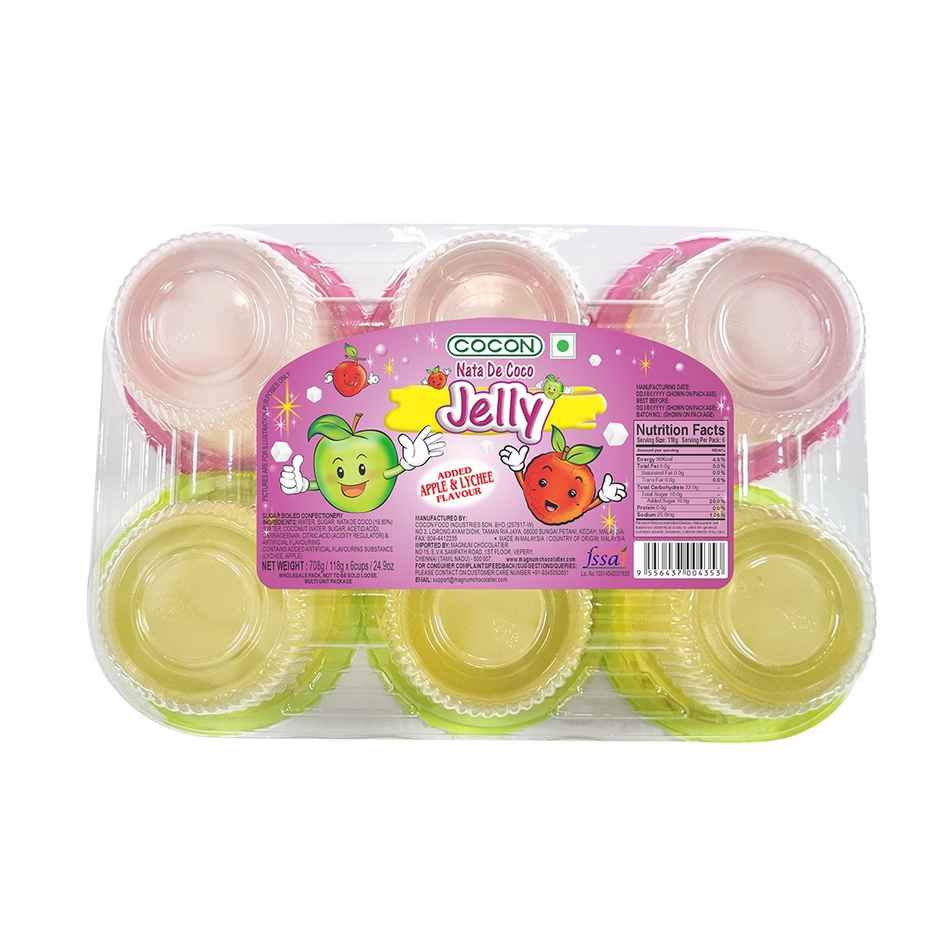 Cocon Jumbo Jelly 6 Cups Assorted With Nata De Coco