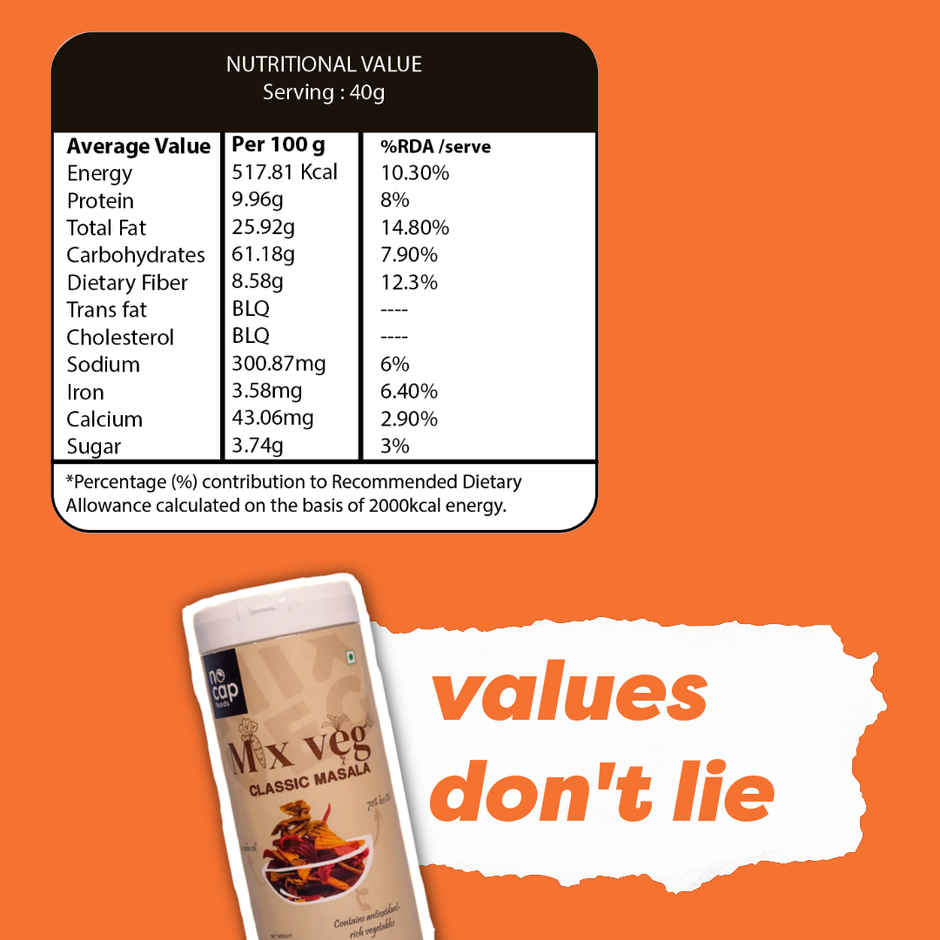 Nocap Mix Veg Classic Masala Chips