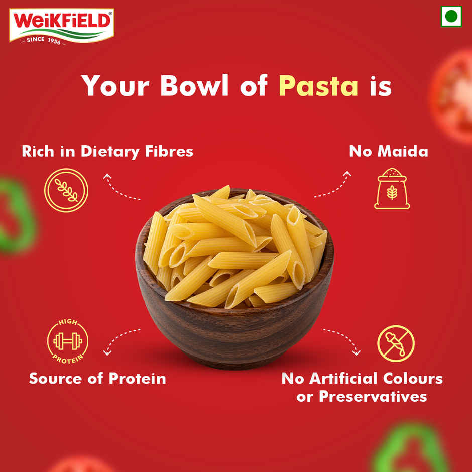 Weikfield Penne Pasta|Durum Wheat Semolina Healthy Pasta|Rich in Protein & Fibre