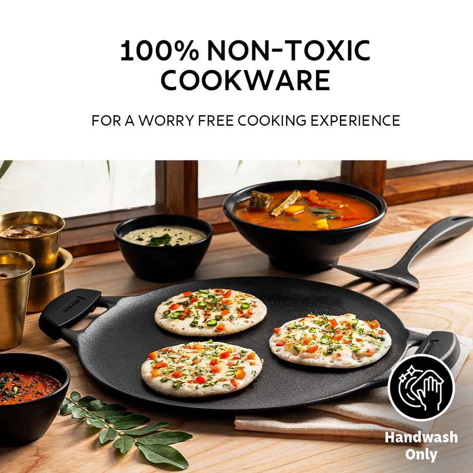 Tramontina Titanex Cast Iron Flat Tawa | 30 cm | Induction Compatible