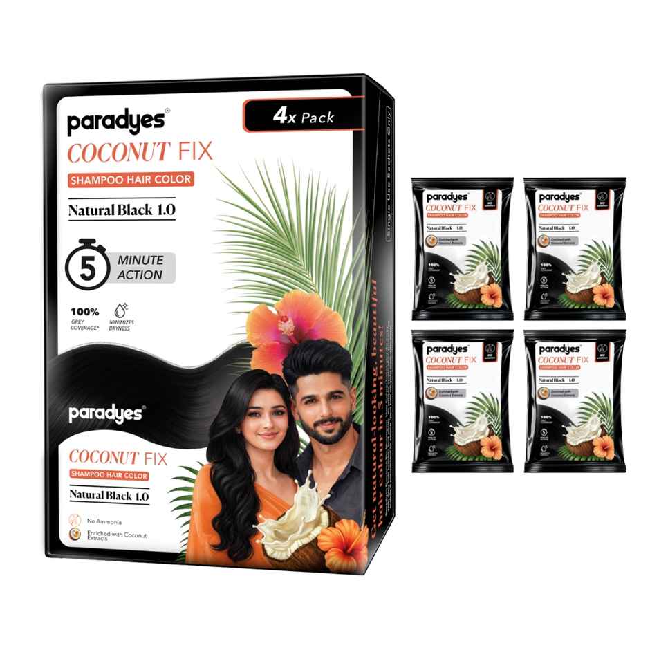 Paradyes Coconut Fix Shampoo No Ammonia Hair Color | Natural Black 1.0