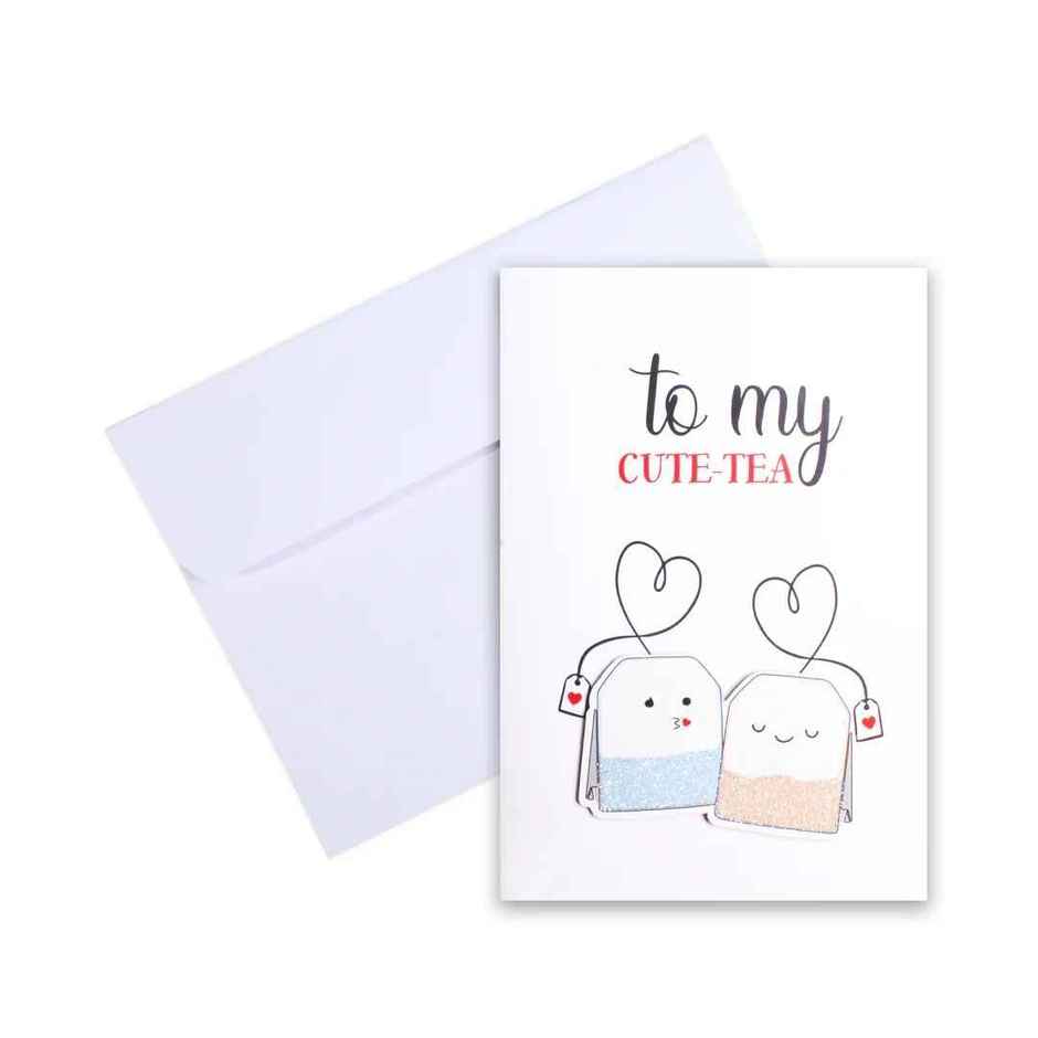 Itsy Bitsy Greeting Card & Envelope Cute-tea 4 x 6 Inch 2 Pc Pb Lb