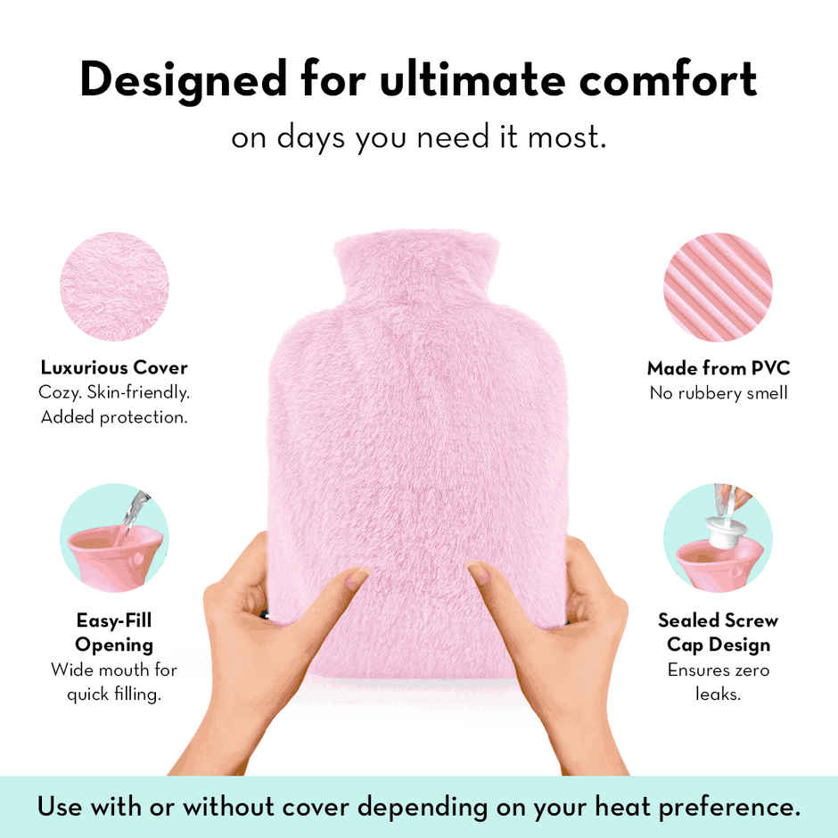 Plush Hot Water Bag-Cuddle Buddy With Removable Cover