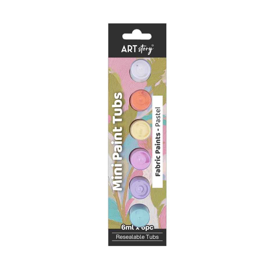 Itsy Bitsy Mini Paint Tubs Fabric Paint Pastel 6 ml x 6 shades LB