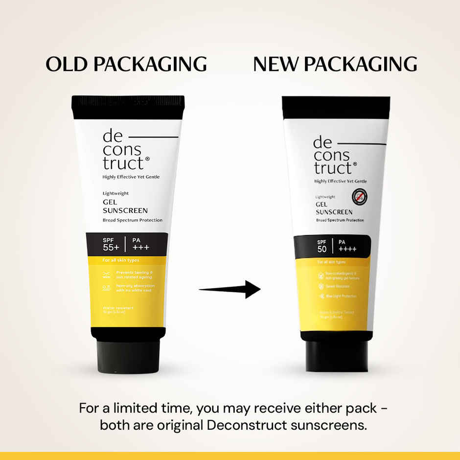 Deconstruct Gel Sunscreen SPF 50 PA ++++ | In-Vivo Tested | Lightweight