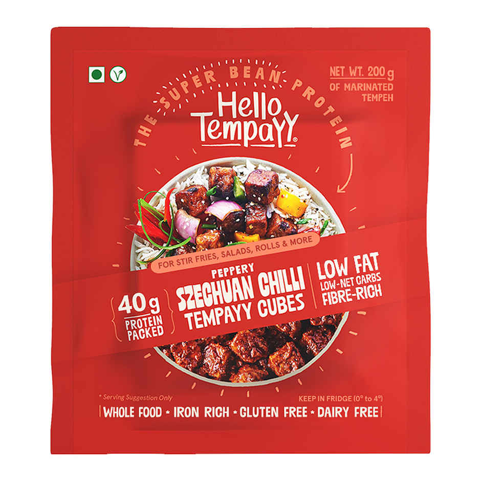 Hello Tempayy 40g Protein Szechuan Tempeh Cubes | Low Fat & High Fibre