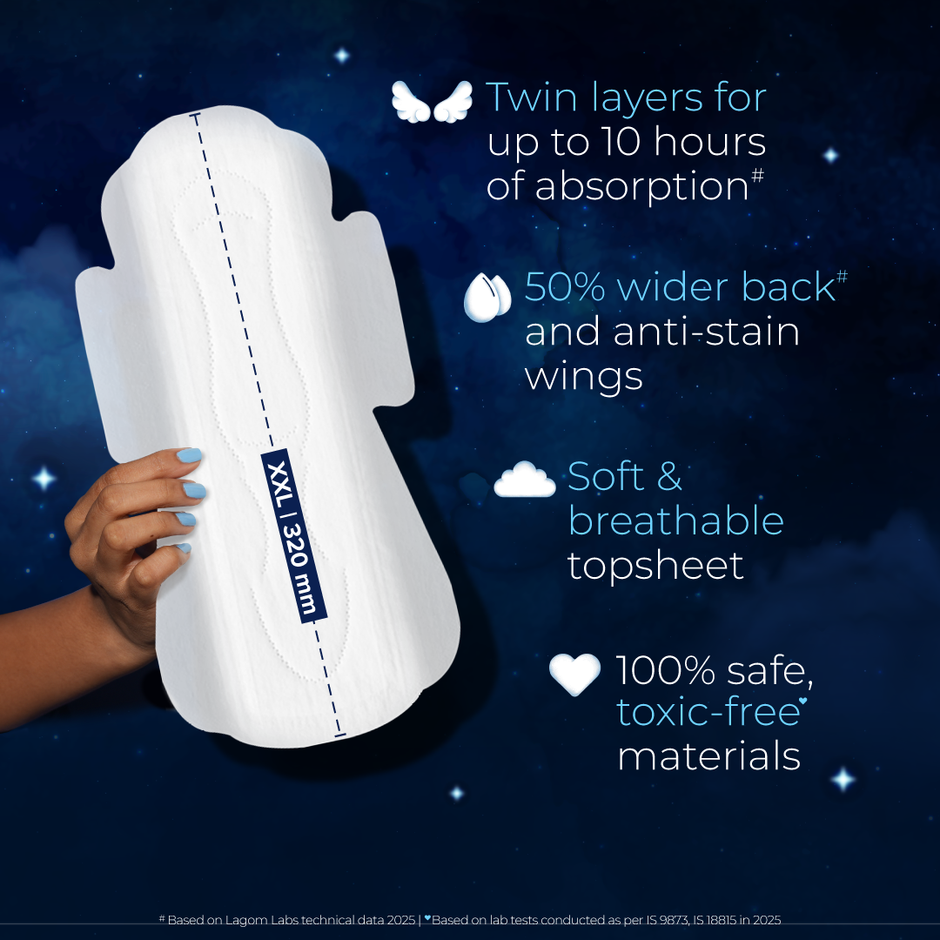 Nua All Night Comfort Sanitary Pads | 30 XXL