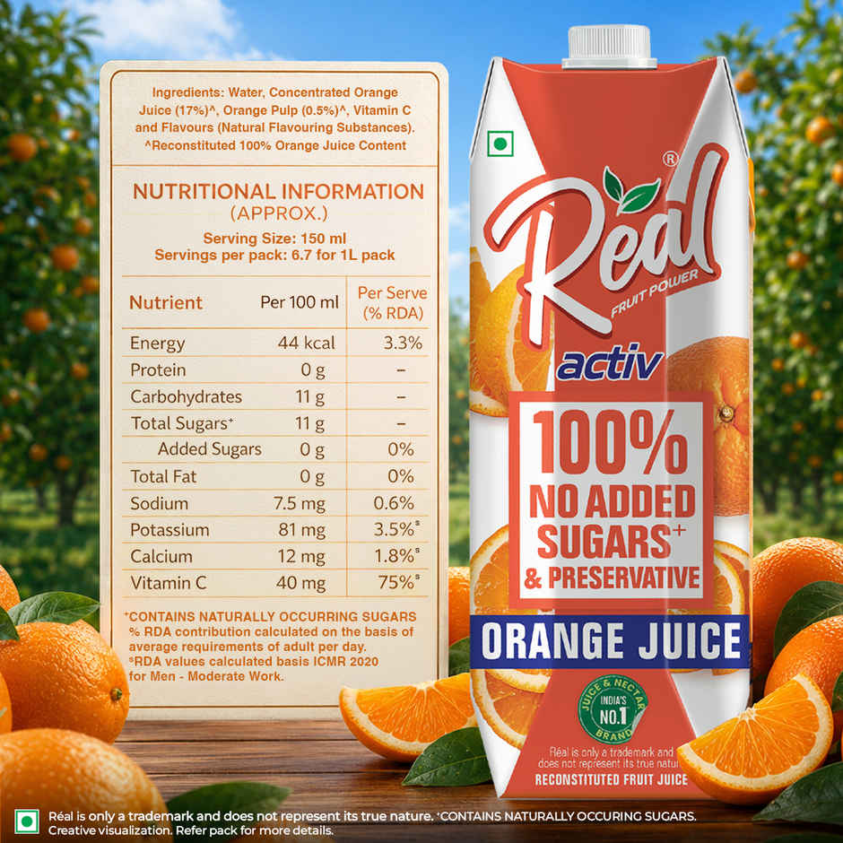 Real Activ Orange Juice | No Added Sugars & Preservatives