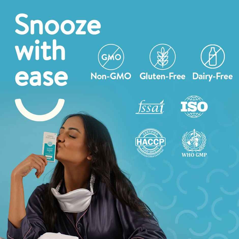 Happy Cultures Sleep Tight |Melatonin 5Mg| Non Habit Forming |Deep Sleep & Wake Up Refresh