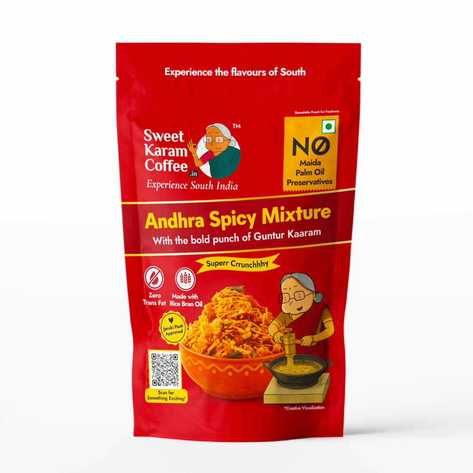 Sweet Karam Coffee Andhra Spicy Mixture Namkeen - No Palm Oil