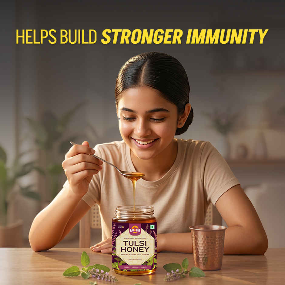 Eatopia Tulsi Honey | Immunity Booster | Pure Organic Natural Honey | No Added Sugar