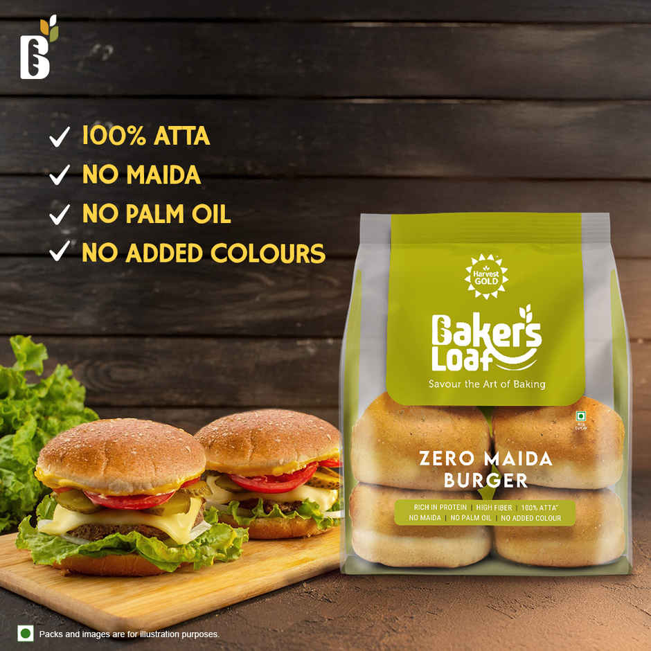Baker's Loaf Zero Maida No Palm Oil Burger by Harvest Gold