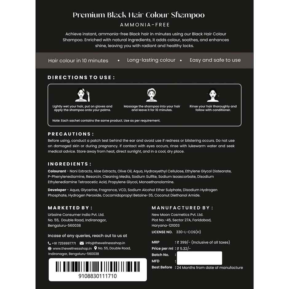 The Wellness Shop Instant Black Hair Coloring Shampoo Conditioner