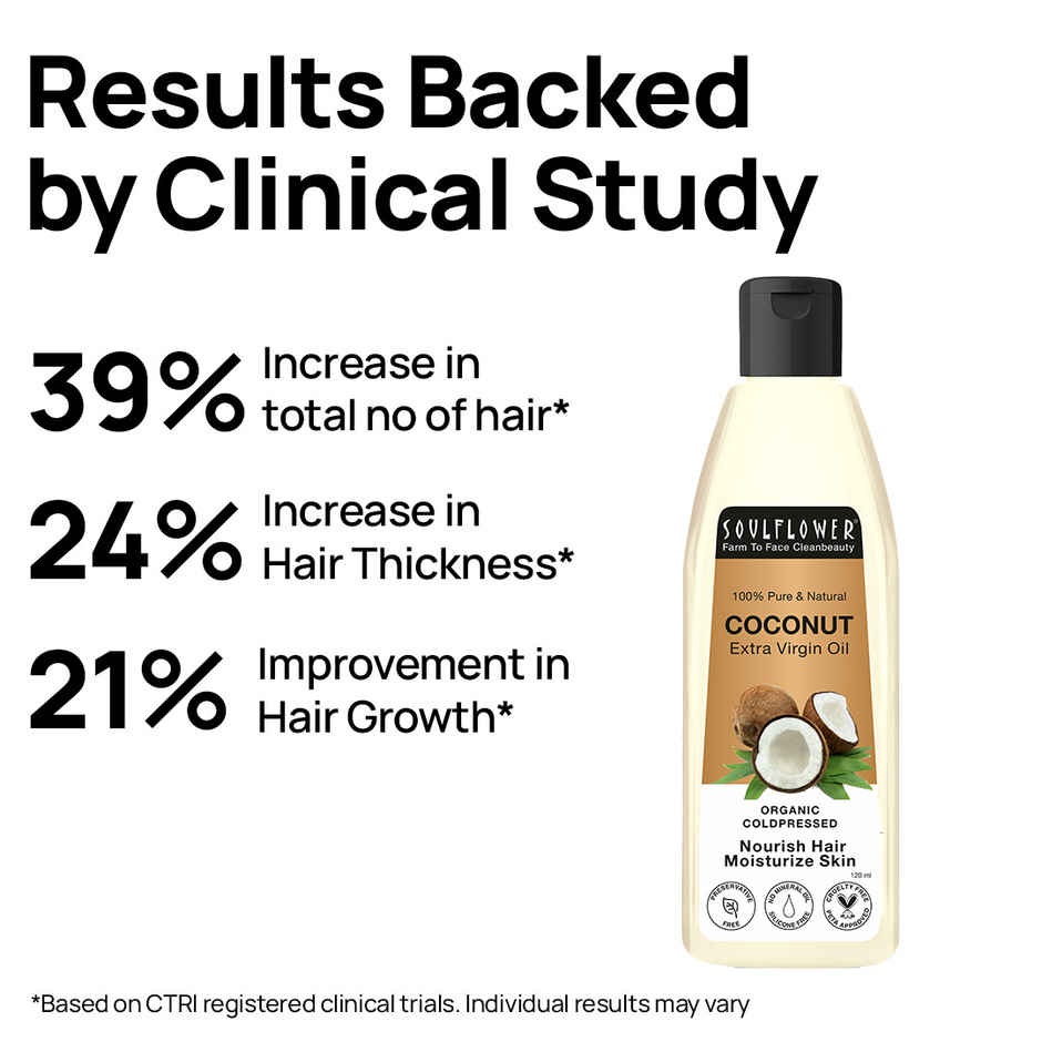 Soulflower Cold Pressed Coconut Hair Oil for Deep Nourishment