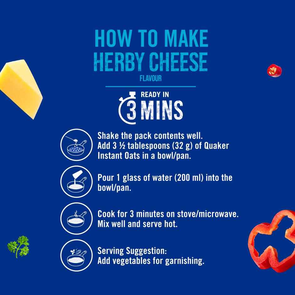 Quaker Herby Cheese | Rolled High Protein Instant Oats