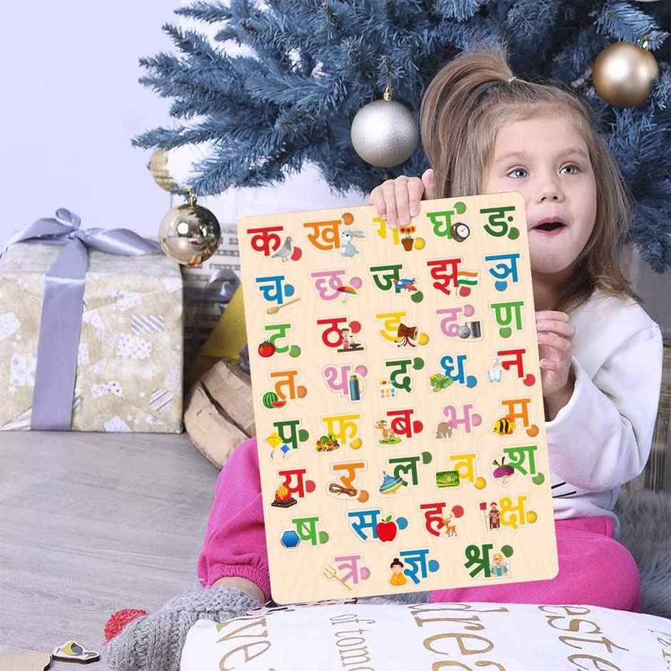 Webby Toys Wooden Hindi Varnamala Puzzle (Multicolour, 3 - 8 years)