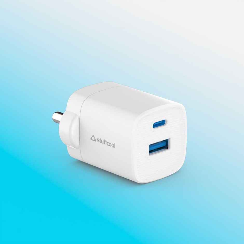 Stuffcool Nuevo 25W Dual Port Wall Charger For Super Fast Charging Samsungs Pixels Iphones